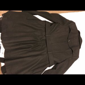 Flared, Black, Wool, Peacoat